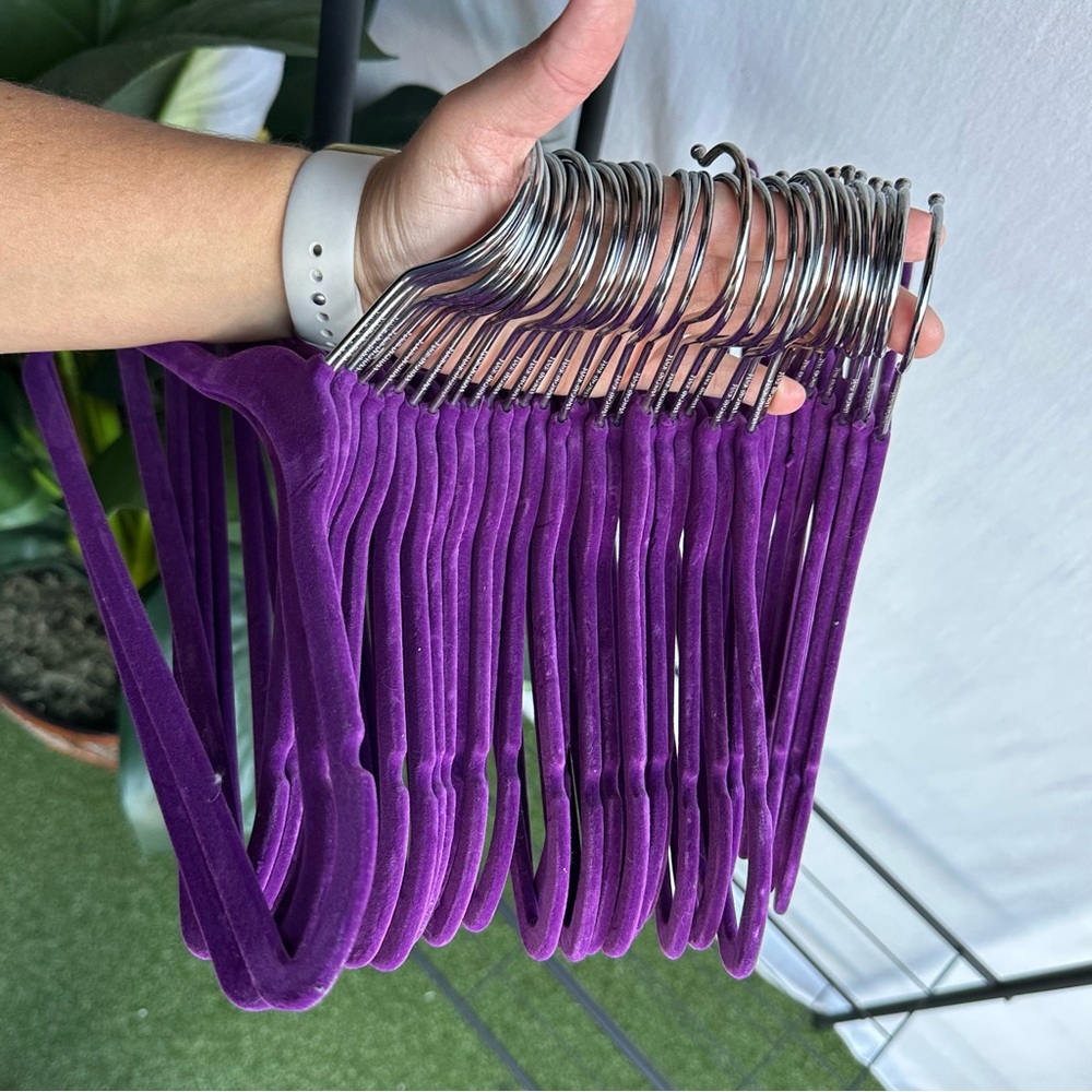 Purple Baby Felt Suede Velvet Hangers (Set of 34) - Picture 3 of 4